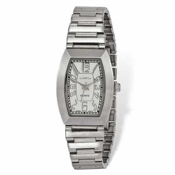 Chisel Ladies Stainless Steel White Tonneau Dial Watch - Picture 1 of 2